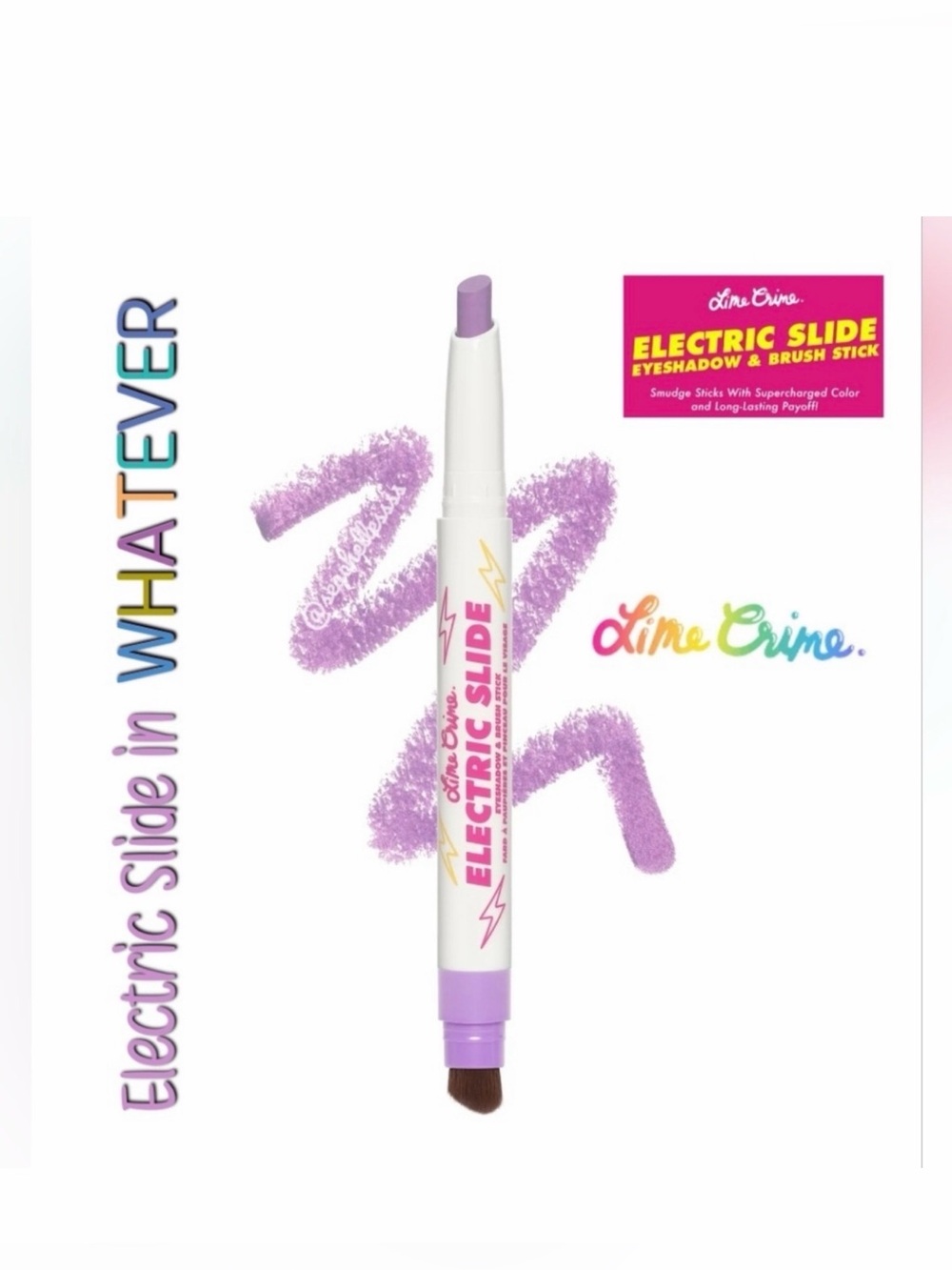 Lime Crime Electric Slide Eyeshadow & Brush Stick | Whatever | Brand New in Box